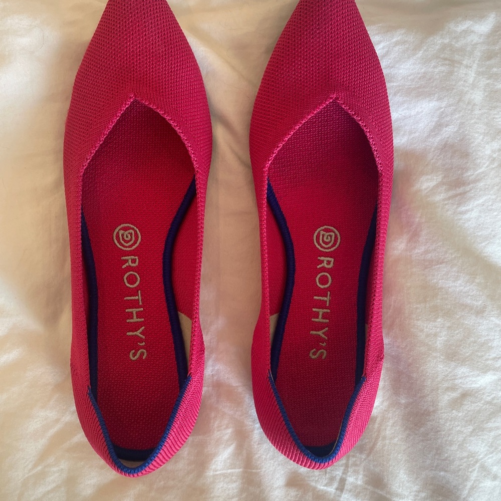 Rothy's The Point RETIRED Hot Pink Flats